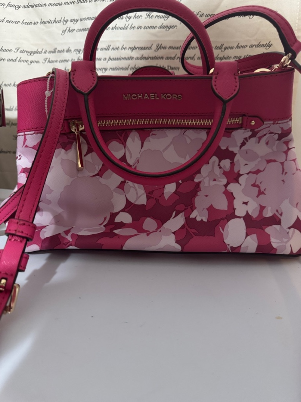 Michael Kors Hot Pink Floral Satchel